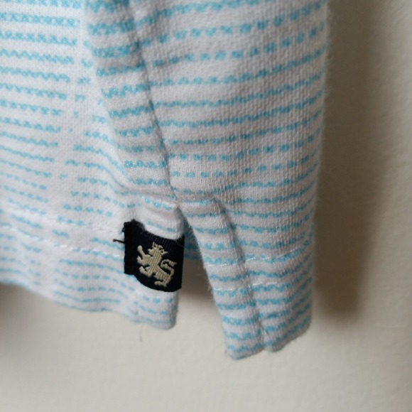 Nat Nast Luxury Originals Mens XL Polo Shirt Blue White Striped Leaf Print - Picture 3 of 11